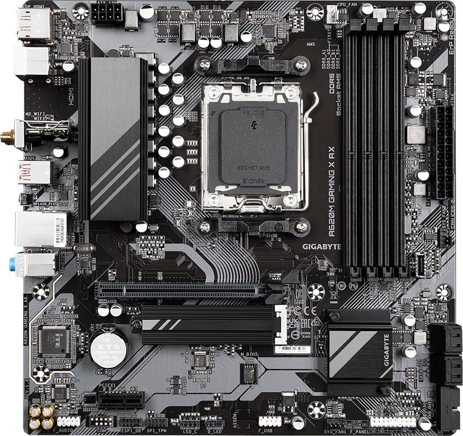 GIGABYTE AMD A620 Chipset for AMD AM5; 4x Dual DDR5; 1x M2; 1x HDMI; DP