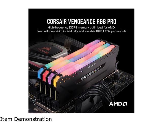 CORSAIR Vengeance RGB Pro (AMD Ryzen Ready) 16GB (2 x 8GB) 288-Pin DDR4 3200 (PC4 25600) Desktop Memory Model CMW16GX4M2Z3200C16