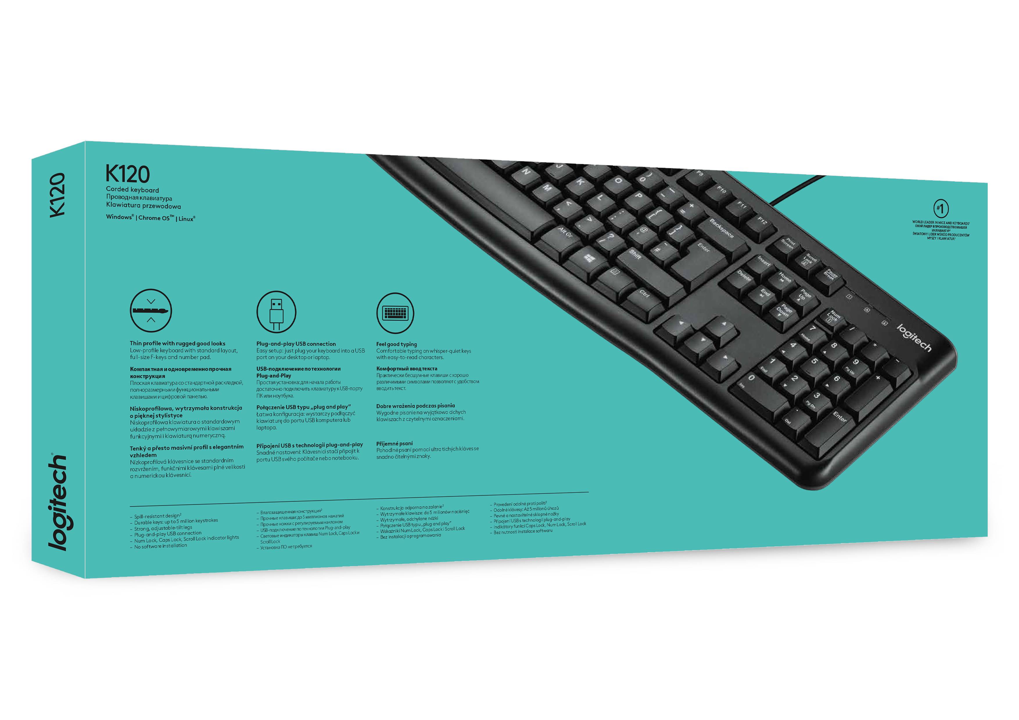 Logitech K120 USB Corded Keyboard