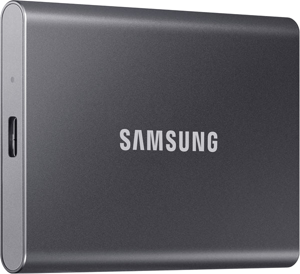 Samsung T7 Portable SSD 2 TB/ Transfer speed up to 1050 MB/s/ USB 3.2 (Gen2/ 10Gbps) backwards compatible/ AES 256-bit hardware