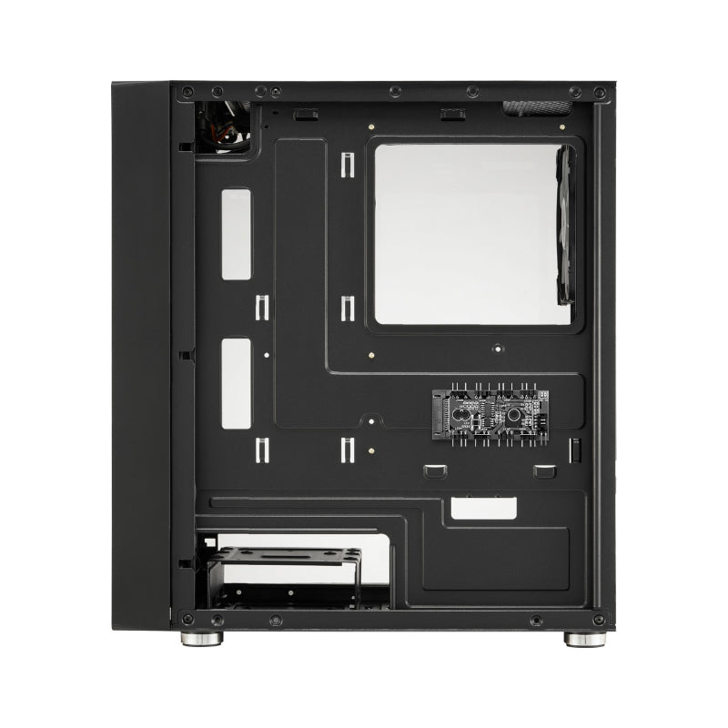 FSP CST130A |Micro-ATX | Mini-ITX | Gaming Chassis | 3x 120mm RGB Fans included | Tempered Glass Side Panel | Black-1