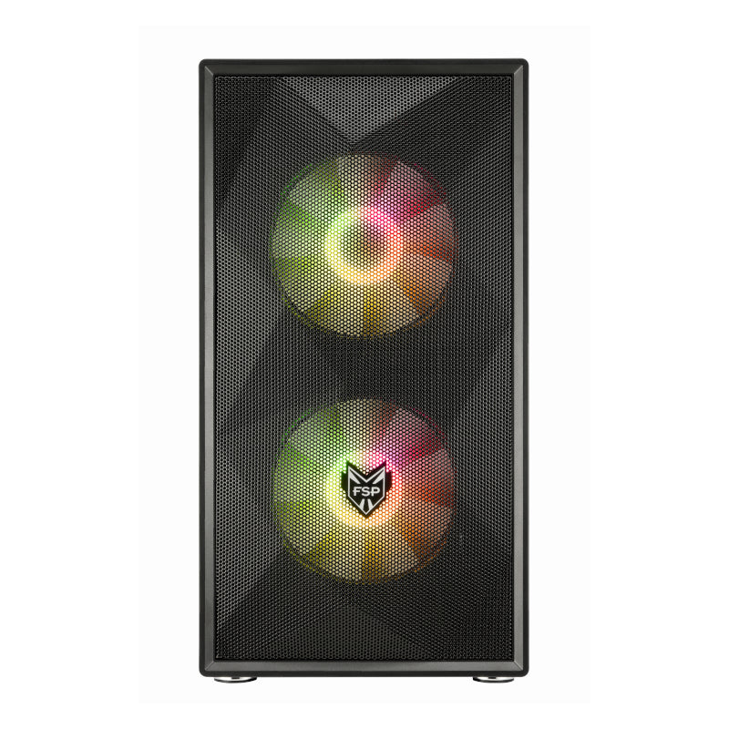 FSP CST130A |Micro-ATX | Mini-ITX | Gaming Chassis | 3x 120mm RGB Fans included | Tempered Glass Side Panel | Black-4