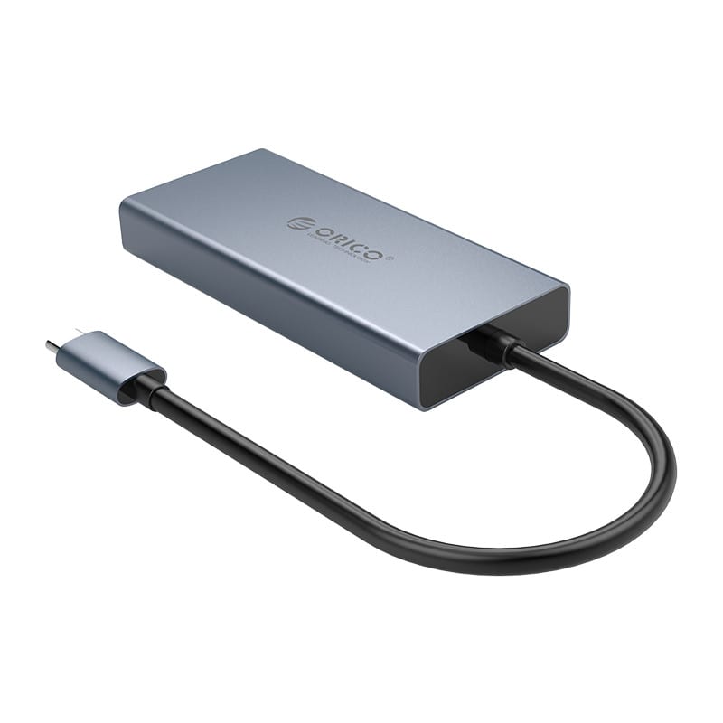 Orico 5 in 1 [1 x HDMI | 1xUSB3.0 | 1xVGA | 1x3.5mm | 1xType-C PD] Multifunctional Docking Station - Grey