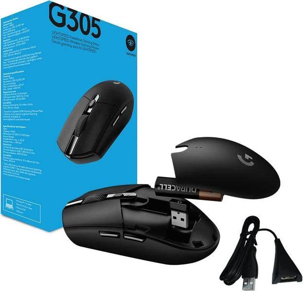 Logitech G305 Lightspeed Wireless 2.4GHZ/BT Gaming Mouse - Black (PC)