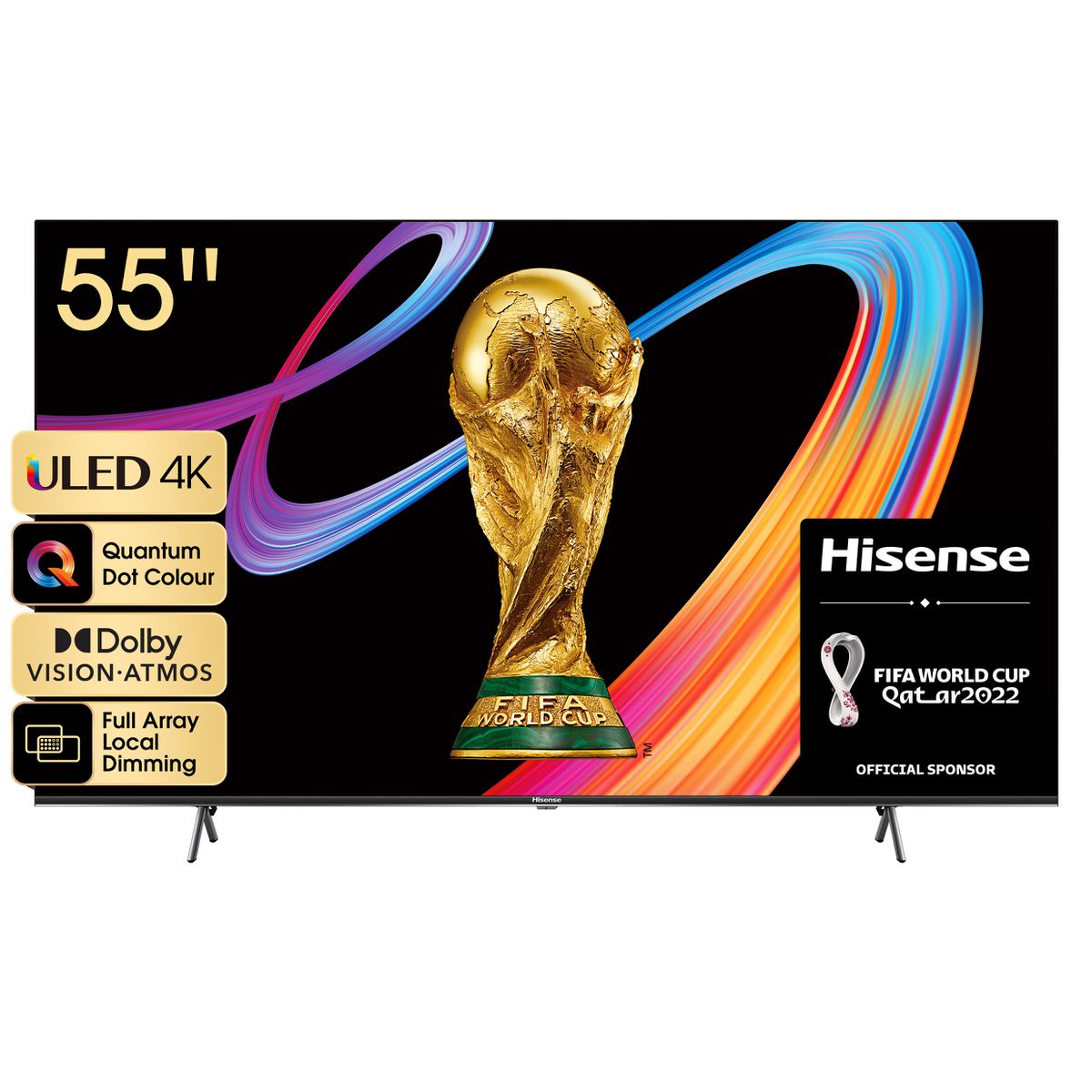 HISENSE LEDN55U6H 55'' QD Entry ULED; Full Array Local Dimming;Quantum Dot Colour;Game Mode Pro; Dolby Vision IQ;Dolby Atmos;HDR