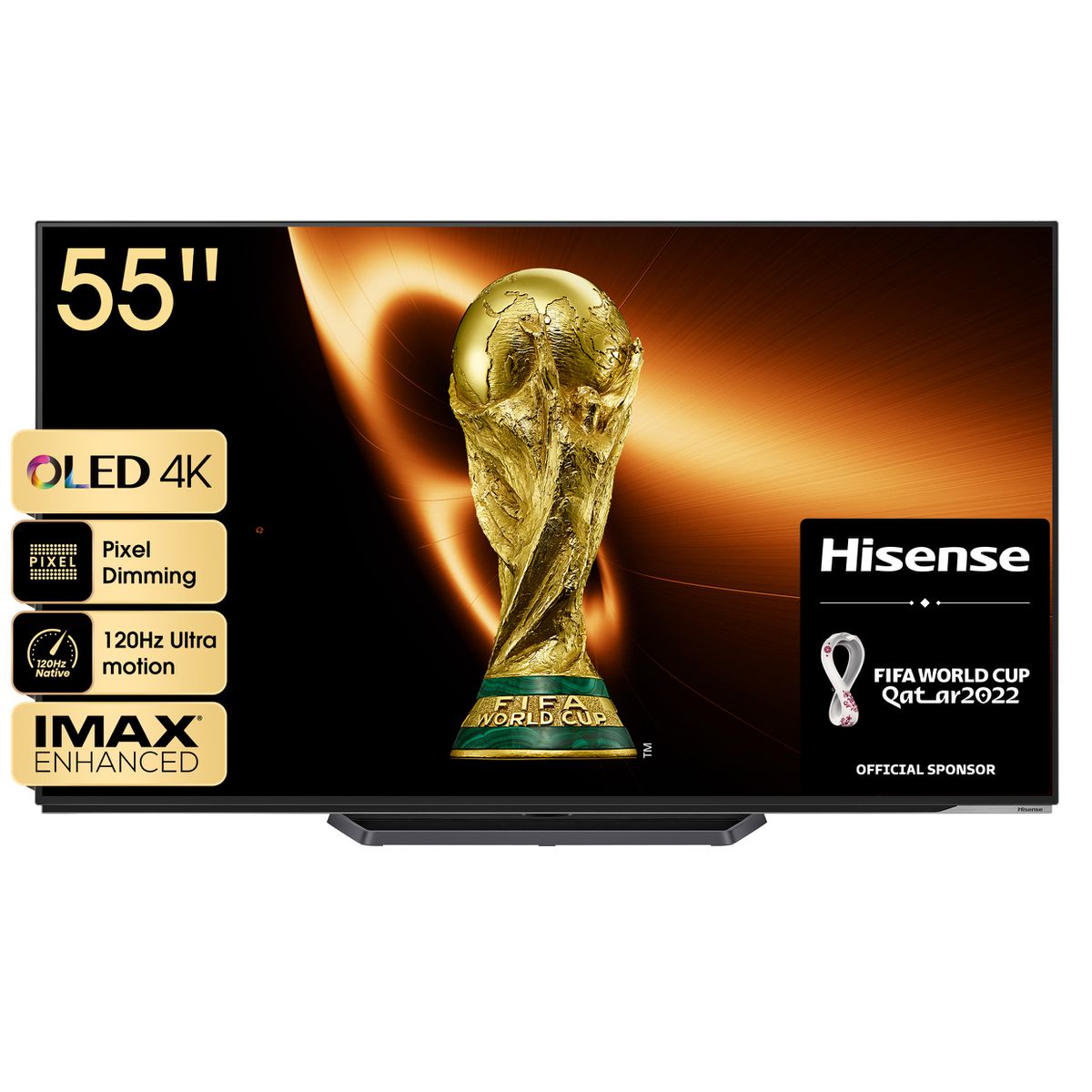 HISENSE LEDN55A8H 55'' 4K OLED; Infinite Blacks;OLED Colour;Ultra Viewing Angle;Pixel Maintenance; Dolby Vision IQ;IMAX Enhanced