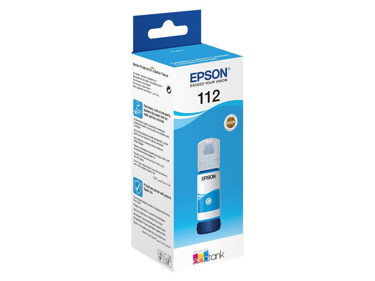 Epson 112 EcoTank Pigment Cyan Ink Bottle